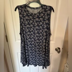 Lane Bryant Dark Blue and White Patterned Cami Top